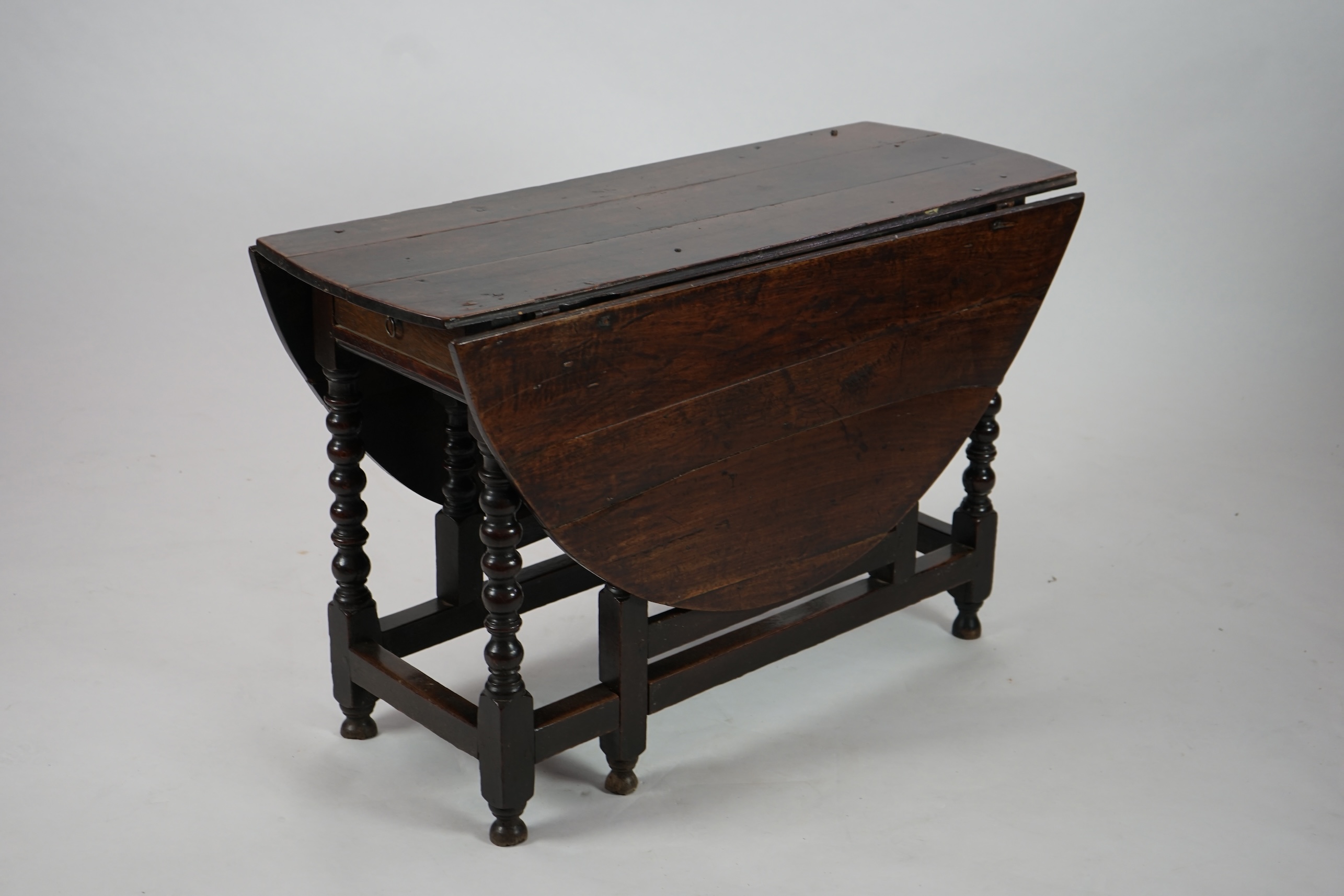 A 17th century and later oak gateleg table